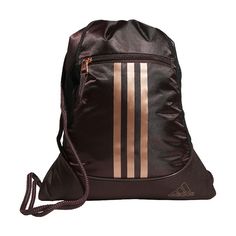 Convenient and stylish, this adidas Alliance sackpack is just what you need.PRODUCT FEATURESMain compartment with drawstring closure offers easy access to items.Tricot-lined front zip pocket keeps small items on hand.Two exterior side mesh pockets hold water bottles to help you stay hydrated.In-use: 18.75''H x 14''W x 2''DWeight: 0.5 lbs.Exterior: 1 front zip pocket & 2 side mesh pocketsInterior: 1 main compartmentZipper & drawstring closuresModel no. 51364Dobby polyesterManufacturer's lifetime Elite Backpack, Jansport Superbreak Backpack, 20l Backpack, Black Rucksack, Tech Backpack, Limited Edition Bag, Small Stuff, Waterproof Bags, Black Crossbody