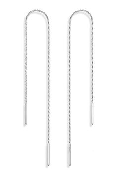 PRICES MAY VARY. ITALIAN ARTISAN EARRINGS - Handmade in Italy, these simple and unique sterling silver earrings are perfect for everyday easy wear. A shiny hanging bar dangles from the front and back. These minimalist earrings are the perfect pair to take you from office to a night out with effortless style. Delicate, slim and ready to be worn with everything. PURE 925 STERLING SILVER - Crafted of 925 sterling silver to give your jewelry a brilliant shine. Sterling silver is hypoallergenic, lead Chain Threader Earrings, Affordable Fine Jewelry, Hanging Bar, Artisan Earrings, Italian Jewelry, Silver Bar, Coin Jewelry, Threader Earrings, Silver Bars