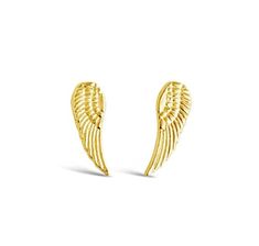 "Sterling Silver 14kt gold plated angel wing stud earrings. Available in Rose gold, Yellow gold, and Sterling Silver. Can be worn with anything for any occasion! Approx. size of pendant 0.25\"w x .5\"h STYLE #: GR110 Handcrafted in the USA  Share   Tweet   Pin it" Angel Wing Stud Earrings, H Style, Pin It, 14kt Gold, Gold Yellow, Angel Wings, Jewelry Earrings Studs, Sterling Silber, Or Rose