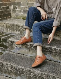 Light-weight Suede Stitiching Leather Sneakers — Obiono Casual Orange Leather Shoes, Casual Leather Shoes With Brogue Detailing For Fall, Brown Low-top Leather Shoes For Spring, Spring Brown Low-top Leather Shoes, Casual Leather Shoes With Brogue Detailing And Almond Toe, Casual Leather Shoes With Almond Toe, Casual Brown Leather Shoes For Spring, Casual Fall Leather Shoes, Casual Leather Shoes For Fall