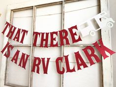 there is a red banner that says, that there is sany clark