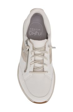 Whether you zip it on or slip it on, this walking sneaker, defined by court shoe styling, will be an instant favorite on or off the court. The polished yet casual sneaker is designed for a woman's unique foot shape, muscle movement and build with a narrower heel, roomier toe and softer foot cushioning. The grippy and responsive rubber outsole is lab-tested by Heeluxe and promotes stability and traction for lateral movement. The anatomical insole is designed to comfortably support your arch and h Spring High-top Sneakers With Zipper Closure, Spring Lace-up Sneakers With Zipper Closure, Sporty High-top Sneakers With Zipper, Leather Sneakers With Zipper Closure For Spring, Sporty High-top Sneakers With Zipper Closure, Leather Sneakers With Zipper Closure, Sporty Sneakers With Zipper Closure For Streetwear, Sporty Spring Sneakers With Zipper Closure, Sporty Sneakers With Zipper Closure For Spring