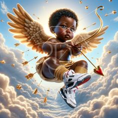 Adorable Black Baby cupid. Black baby cupid dropping hearts. Black valentines love baby. Black Cherub Angels, Black Cupid Tattoo, Demetrius Johnson, Black Cherub, Arc Angels, Black Cupid, Svg Prints, Hiphop Graffiti, Art Black Love