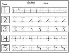 the printable worksheet for numbers and letters to be used in children's handwriting