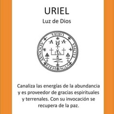 an orange and white book cover with the words uriel written in spanish on it