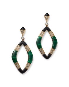 Bloomingdale's Fine Collection Malachite, Onyx & Diamond Drop Earrings in 14K Yellow Gold - Exclusive Tiaras Jewellery, Vintage Tiara, Exclusive Jewelry, Royal Jewelry, Diamond Drops, Tiaras And Crowns, Diamond Drop Earrings, New Vintage, Tiara