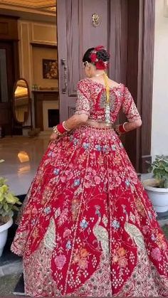 Punjabi Wedding Lengha Bridal Lehenga, Gujarati Wedding Lehenga, Bridal Lengha Red, Bridal Jewellery Inspiration