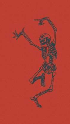 a drawing of a skeleton dancing