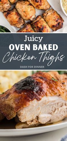 juicy oven baked chicken thighs are the perfect side dish for dinner or as an appetizer