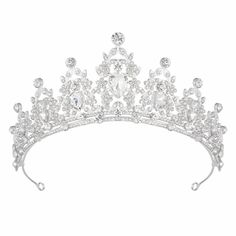 PRICES MAY VARY. [Regal Charm] - Our Tiara Crown for Birthday Wedding combines regal elegance and charm, adding a touch of sophistication to costume, princess, fairy , cinderella party celebrations [Exquisite Craftsmanship] - This headband crown is meticulously crafted with intricate detailing, making you shine like a true princess, perfect for adult women and little toddler girl [Versatile Design] - Whether it's your birthday or your special day as a bride, this tiara crown is the perfect acces Quince Accessories, Crown Drawing, Quinceanera Crown, Birthday Tiara, Belle Costume, Crown For Women, Cinderella Party, Silver Crown, Crown Headband