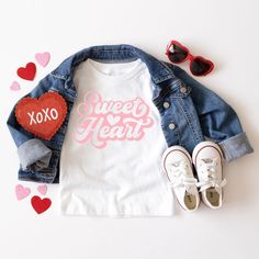 Looking for a cute tee for your kids? We have the perfect Sweet Heart With Heart graphic tee addition to their closet! Also available in toddler tees. Valentines Toddler, Kids Valentines Shirts, Toddler Valentines, Girls Valentines, Personalized Valentines, Tic Tac Toe, Comfy Sweatshirt, Valentines Day Shirts, Valentines For Kids