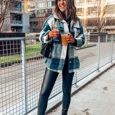 Plaids Shacket Women Oversized Jacket Cardigan Button Front Oversized Fit Easy Fall Fashion, Simple Winter Outfits, Simple Fall Outfits, Cute Winter Outfits, Trendy Fall Outfits, Mode Inspo, Casual Winter Outfits, Outfit Inspo Fall, Casual Fall Outfits