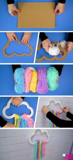 the process for making yarn clouds is shown