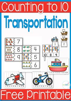 counting to 10 transportation worksheet with free printables