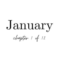 the word january written in black on a white background