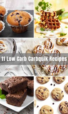 collage of various low carb and keto desserts with text overlay