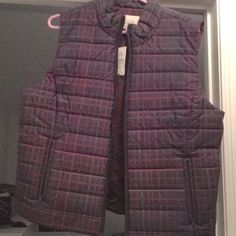 Nwt Plaid Quilted Puffer Vest. Women’s Size Large. All Tags Attached. Comes From A Smoke Free Home. It’s Deep Reds And Greens. Green Puffer Vest, Functional Quilted Winter Vest, Green Cotton Winter Vest, Down Vest Green, Functional Quilted Nylon Vest, Faux Shearling Vest, Vest Tops Women, Faux Fur Sweater, Velvet Vest