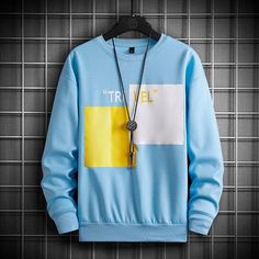 Hip Hop Sweatshirts, Color Block Sweatshirt, Letter Print Hoodie, Yellow Sweatshirt, Look Here, Fashion Color, Mens Joggers, Casual Hoodie, Pullover Sweatshirts