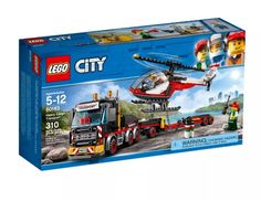 a lego city truck with a helicopter on the back