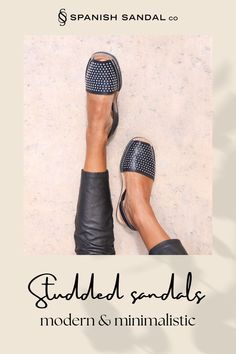 Discover our black leather studded sandals for an instant outfit boost. The sole is padded for exrea comfort and all day wear. Dental Assisting, Studded Sandals, Shoe Fits, Pointed Toe Shoes, Antique Mall, Comfy Fashion, To Night, Shoes Shoes, Work Outfits