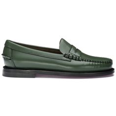 These green chive women's loafers are created from perfectly polished, elegantly smooth corrected grain leather uniquely selected for its durable character and supple feel. The Sebago "Dan" loafers are at the core of our history and identity and every pair is hand-sewn with expert craftsmanship and attention to detail. Classic Moccasins With Leather Footbed For Galas, Classic Leather Footbed Moccasins For Galas, Dan Green, Leather Socks, Penny Loafer, Women's Loafers, Rubber Heels, Penny Loafers, Loafers For Women