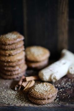 some cookies and other food on a table