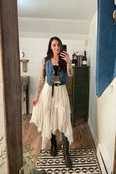 Lucea Lace Top curated on LTK Bluegrass Aesthetic Outfit, Country Music Outfits Concert, Cowboy Chic Outfit, Tyler Childers Concert Outfit, Yallternative Outfit, Folk Concert Outfit, Western Skirt Outfits, Line Dancing Outfit, 70s Western Fashion