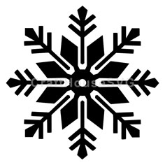 a black and white snowflake on a white background