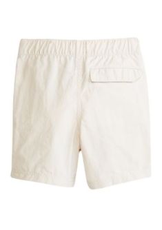 Perfect for pairing with his favorite t-shirt, these shorts from Ocean + Coast make for easy everyday styling. | Ocean + Coast Boys 4-7 Pull On Solid Shorts White Cotton Swim Trunks With Elastic Waistband, White Casual Cotton Swim Trunks, White Cotton Swim Trunks With Pockets, T Shirt