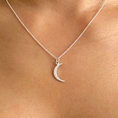 "Gold Moon Necklace, Silver Moon Necklace, Crescent Moon, Moon Pendant, This Is Us Moon Necklace, Moon Necklace This is Us Mini Moon Necklace - Gold Crescent Moon Necklace - Crescent Moon - Moon Pendant- Moon Necklace Gold This is Us mini crescent moon pendant necklace. Available in sterling silver, 14kt gold plate over sterling silver and 18kt rose gold plate over sterling silver. Pendant (mm): H:1 x L:21 x W:8 Chain: Gold filled / Rose gold filled / Sterling silver cable chain available in 16\ Minimalist Moon Shape Charm Necklace With Clavicle Chain, Minimalist Moon Phase Charm Necklace, Minimalist Moon Charm Necklace For Gift, Dainty Moon Phase Charm Necklace, Everyday Moon Charm Necklaces, Everyday Moon Charm Necklace, Dainty Half Moon Charm Necklace With Moon Phase, Dainty Half Moon Phase Charm Necklace, Half Moon Charm Necklace