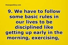 10-lines-on-discipline-175-words-essay-on-discipline Getting Up Early, Early Morning, Our Life, Education, 10 Things