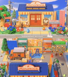 the front and back sides of a small toy store