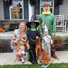 a group of people dressed up in costumes