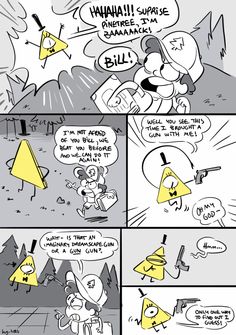 a comic strip with some cartoon characters in it