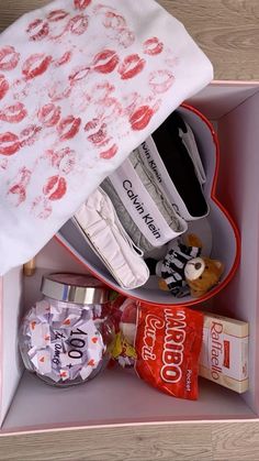 an open box with various items in it