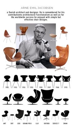 an advertisement for the eames chair and other furniture from the early 1960s's