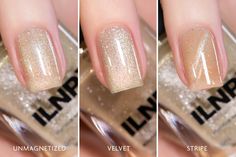 ILNP Cashmere - Cashmere Beige Magnetic Holographic Nail Polish Magnetic Nail Polish, Magnetic Nails, Holographic Nail Polish, Cashmere Blanket, Velvet Collection, Holographic Nails, Riveting, Nail Polishes, Magnets