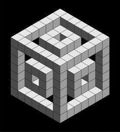 a black and white photo of a cube