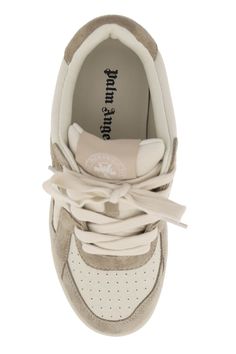 LINING 40% LEATHER 60% POLYESTER - sole 100% RUBBER - upper shoe 47% LEATHER 53% POLYESTER | Palm Angels Women's university Two-tone Leather Blend Sneakers in White Came | FW23/24 Angel Shoes, Harris Wharf London, Latest Fashion Design, Lettering Logo, Sneaker Games, Heron Preston, Marine Serre, Palm Angels, Letter Logo