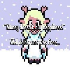 a cartoon sheep with text that reads money doesn't buy happiness well delaware was free