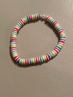 preppy rainbow pearl clay bead bracelet Preppy Rainbow, Pulseras Ideas, Roblox Hacks, Bracelet Stuff, Preppy Bracelets, Bracelet Stand, Bff Bracelets, Beads Pattern, Clay Bead Bracelet