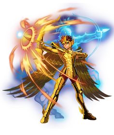 an image of a person in gold with wings