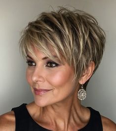 30 Hairstyles with Bangs for Women Over 60 Short Stacked Hair With Bangs, Pixie With Bangs Round Face, Short Hairstyle For Wavy Hair, Haircuts For Thinning Hair Women, Short Haircut For Thinning Hair, Short Hair With Layers 2024, Short Shoulder Length Hair With Layers, Short Tapered Hair, Choppy Pixie Cut With Bangs