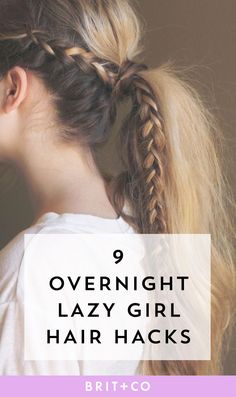 Save these quick + easy lazy girl overnight hair hacks for the next time you&apos;re running late. Overnight Hair, Easy Work Hairstyles, Overnight Hairstyles, Easy Hairstyles For School