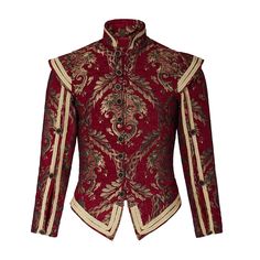 PRICES MAY VARY. Material:brocade Packing List: this tudor jacket including the vest and removable sleeves Mens tudor jacket vest coat medieval tudor elizabethan pirate colonial costume tudor noble king costume jerkin doublet with removable sleeves Size:US men size, please check our size chart or Amazon men's size chart before you place order. Tips:hand wash at low temperature. There are five sizes available for this jacket,please check our size chart carefully before you place order. If you cho Fitted Historical Outerwear For Fall, Noble Fitted Winter Outerwear, Fitted Long Sleeve Noble Outerwear, Noble Fitted Costume Outerwear, Fitted Noble Outerwear For Costume, Fitted Brocade Outerwear For Fall, Shakespeare Clothing, Costume Pirate, Tudor Fashion