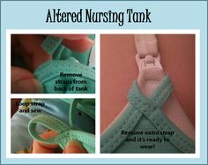 the instructions for how to tie an after nursing tank strap with scissors and sewing thread