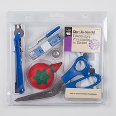 a package with scissors and other items in it