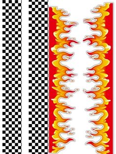 an image of fire flames and checkered background