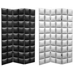 three different types of black and white room dividers with multiple panels on each side