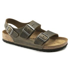 Milano Oiled Leather Faded Khaki | BIRKENSTOCK Mens Fade, Wing Shoes, Red Wing Shoes, Birkenstock Milano, Trainer Boots, Clarks Originals, Nubuck Leather, Mens Sandals, Boot Sandals